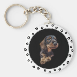 Dachshund子犬フォトキーチェーン キーホルダー
