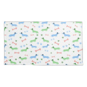 Dachshund犬かわいいドキシズポーズグリーン 枕カバー (裏面-左)