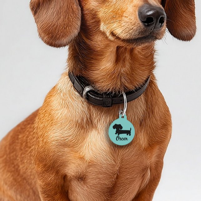 Dachshund犬IDラベルパーソナライズされた両面 ペット　ネームタグ (dachshund mom gift - dog tag personalized for new wiener dogs)