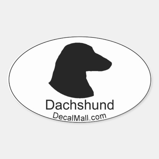 Dachshund自動ウィンドウデカールシール 楕円形シール (正面)