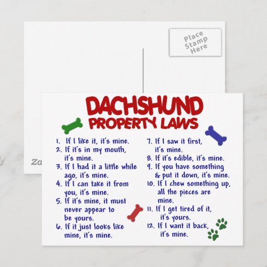 Dachshund財産法2 ポストカード (正面/裏面)