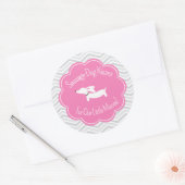 Dachshund赤ちゃんシャワーDachshundのキス恋しく思: ラウンドシール (封筒)