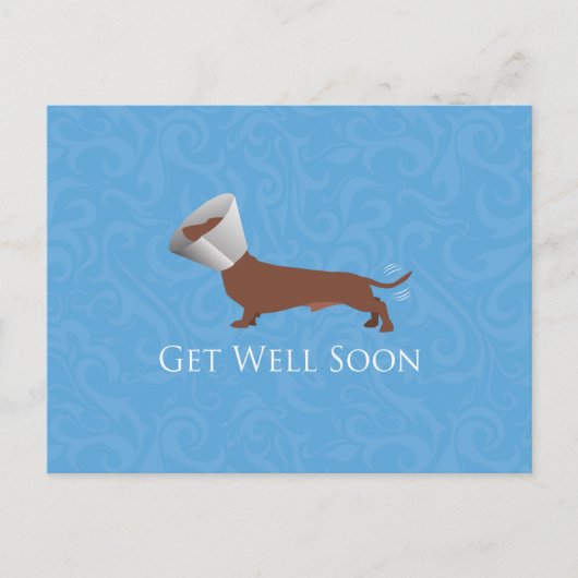 Dachshund – 早く元気に ポストカード (正面)