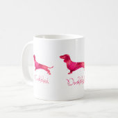 Dachshund – 水彩デザイン コーヒーマグカップ (正面左)