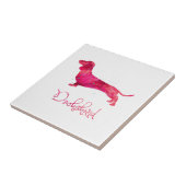 Dachshund – 水彩デザイン タイル (側面)