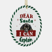 Dachshund:親愛 Santa I Can Explain セラミックオーナメント (右)