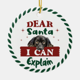 Dachshund:親愛 Santa I Can Explain セラミックオーナメント