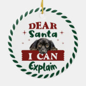 Dachshund:親愛 Santa I Can Explain セラミックオーナメント (裏面)
