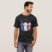 Dachshund 4th Of July American Flag Dog Lovers Men Tシャツ (正面フル)