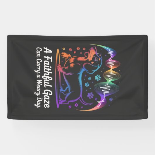 Dachshund A Faithful Gaze Can Carry A Weary Day 横断幕 (横)