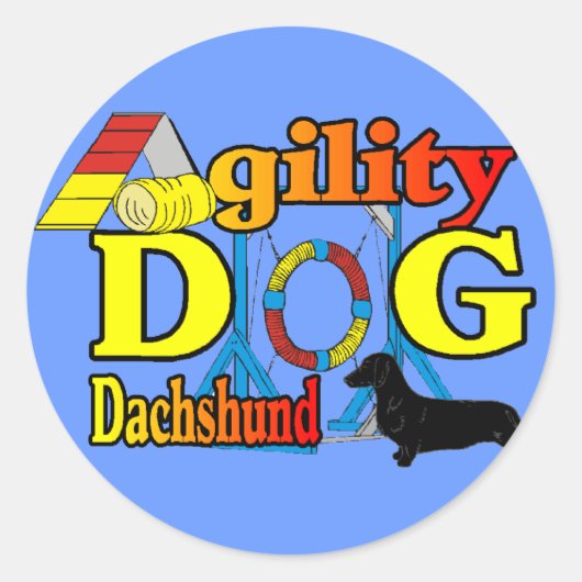 Dachshund_Agilityギフト ラウンドシール (正面)