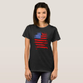 Dachshund And America Flag Patriotic Weiner Dog Tシャツ (正面フル)