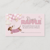 Dachshund and Balloons Pink Diaper Raffle エンクロージャーカード (正面)