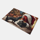 Dachshund and Santa  ドアマット (アングル)