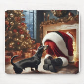 Dachshund and Santa マウスパッド (正面)