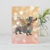 Dachshund Angel Fairy Birthday 招待状 (スタンド正面)