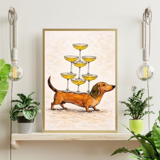 Dachshund art | funny dog illustration ポスター