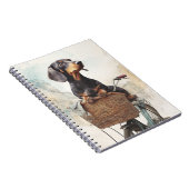 Dachshund Bicycle Basket Notebook ノートブック (右側)