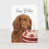 Dachshund Birthday Cake Inspector カード (正面)