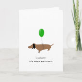 Dachshund Birthday Humor Charming Cute Playful Fun カード (正面)
