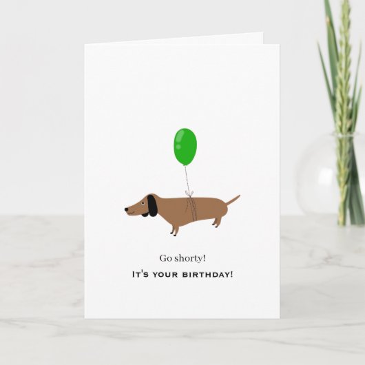 Dachshund Birthday Humor Charming Cute Playful Fun カード (正面)