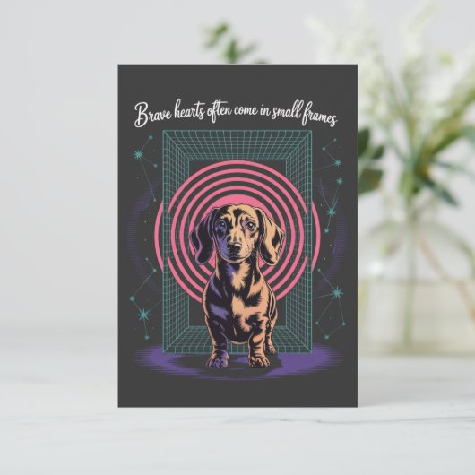 Dachshund Brave Hearts Often Come In Small Frames サンキューカード (スタンド正面)
