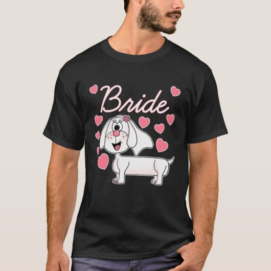 Dachshund Bride Wedding Dog  Bridal Shower Tシャツ (正面)