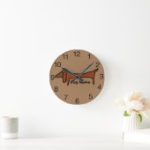 Dachshund, Brown Clock，編集名 ラウンド壁時計 (ホーム)