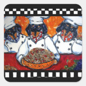 Dachshund Chefs スクエアシール (正面)