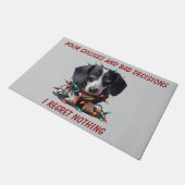 Dachshund Christmas  ドアマット (アングル)