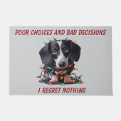 Dachshund Christmas  ドアマット (正面)