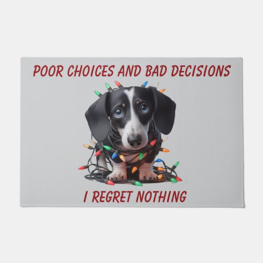 Dachshund Christmas  ドアマット (正面)