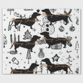 Dachshund christmas ラッピングペーパー (フラット)