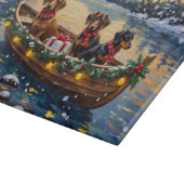 Dachshund Christmas Boat Holiday カッティングボード (角)