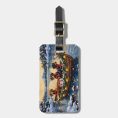 Dachshund Christmas Boat Holiday ラゲッジタグ (正面縦)