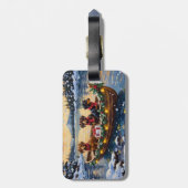 Dachshund Christmas Boat Holiday ラゲッジタグ (裏面縦)