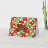 Dachshund Christmas Candy Cane Snowflakes シーズンカード (裏面)