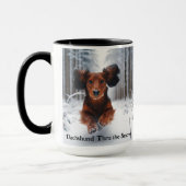 Dachshund Christmas Coffee Mug Cup マグカップ (左)