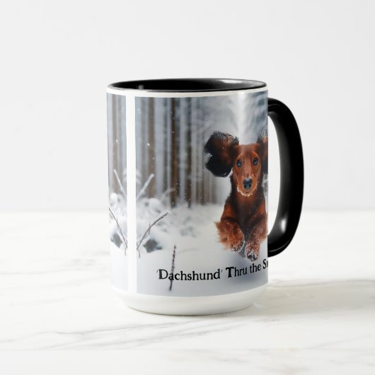 Dachshund Christmas Coffee Mug Cup マグカップ (正面右)