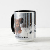 Dachshund Christmas Coffee Mug Cup マグカップ (正面左)