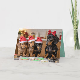 Dachshund Christmas Cookies Card カード