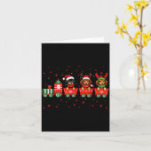 Dachshund Christmas Dog Lights Santa Xmas Pet Dog  カード (黄色い花)