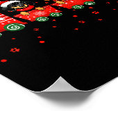 Dachshund Christmas Dog Lights Santa Xmas Pet Dog ポスター (角)