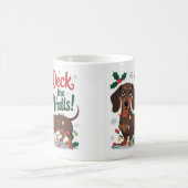 Dachshund Christmas Mug – Deck the Halls Holiday コーヒーマグカップ (中央)