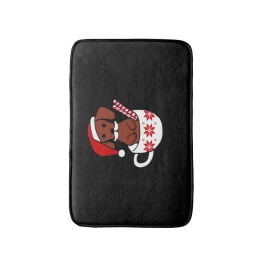 Dachshund Christmas Mustache Coffee Mug Classic T- バスマット (正面縦)