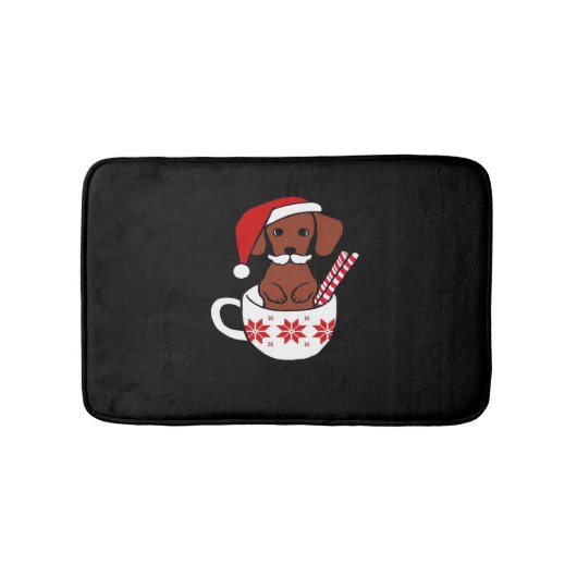Dachshund Christmas Mustache Coffee Mug Classic T- バスマット (正面)