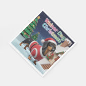 Dachshund Christmas Napkin スタンダードランチョンナプキン (角)