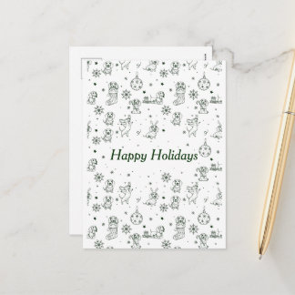 Dachshund  Christmas pattern シーズンポストカード