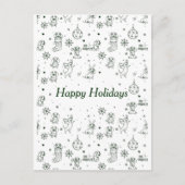 Dachshund  Christmas pattern シーズンポストカード (正面)