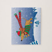 Dachshund Christmas Puzzle ジグソーパズル (縦)